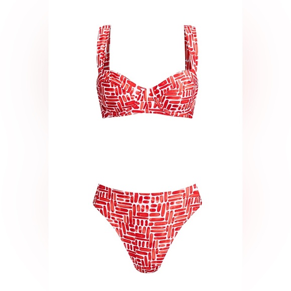 New With Tags Cupshe Jessie James Decker (JJD) When in Rome Abstract Bikini Set - Picture 1 of 5